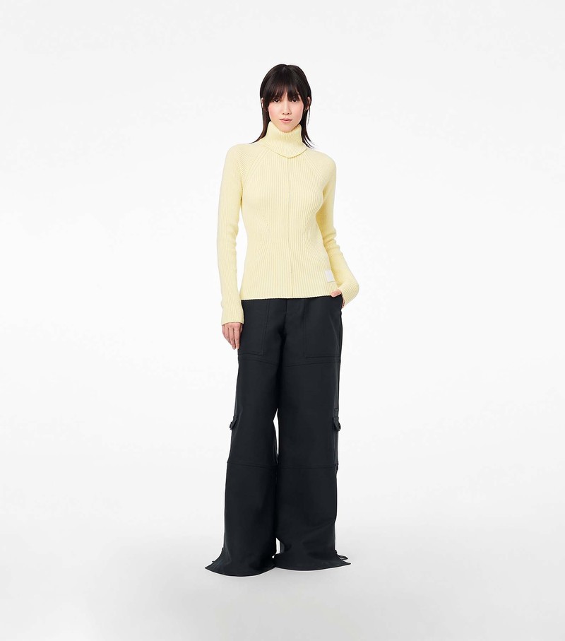 Women's Marc Jacobs Ribbed Turtleneck Sweater White | EAPRK-7635