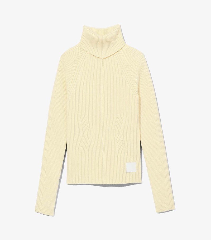 Women\'s Marc Jacobs Ribbed Turtleneck Sweater White | EAPRK-7635