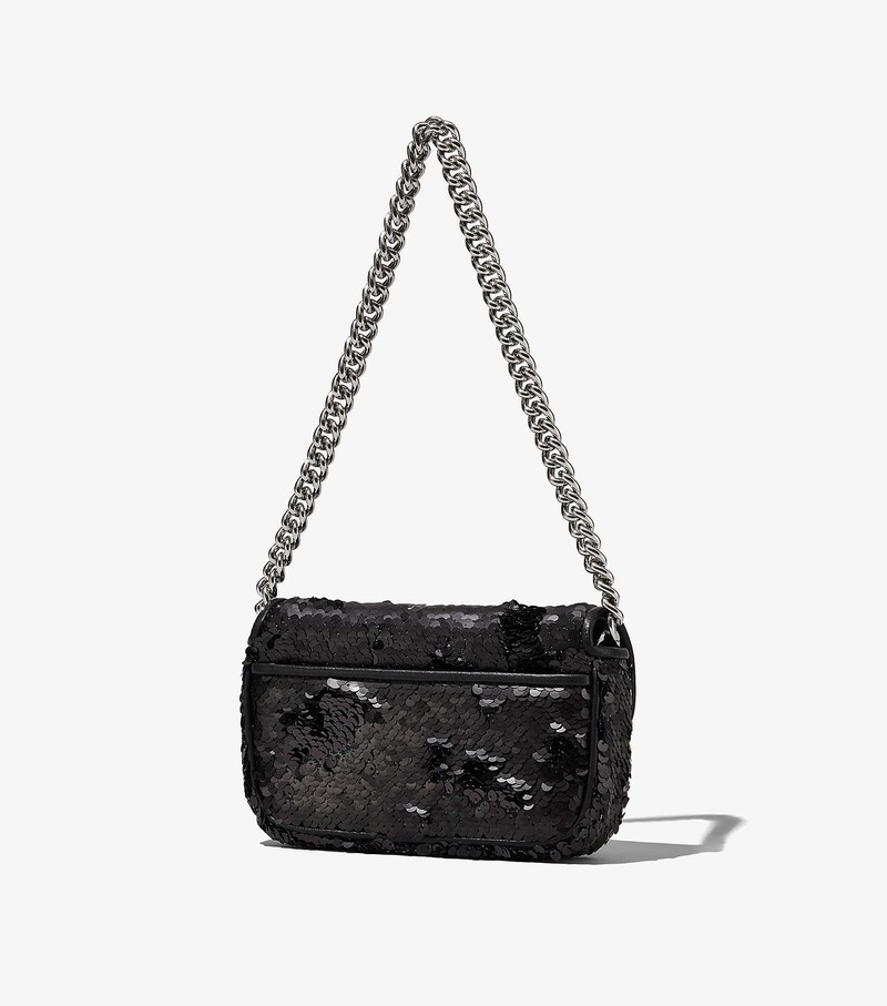 Women's Marc Jacobs Sequin J Marc Mini Bags Black | MQSYJ-7340