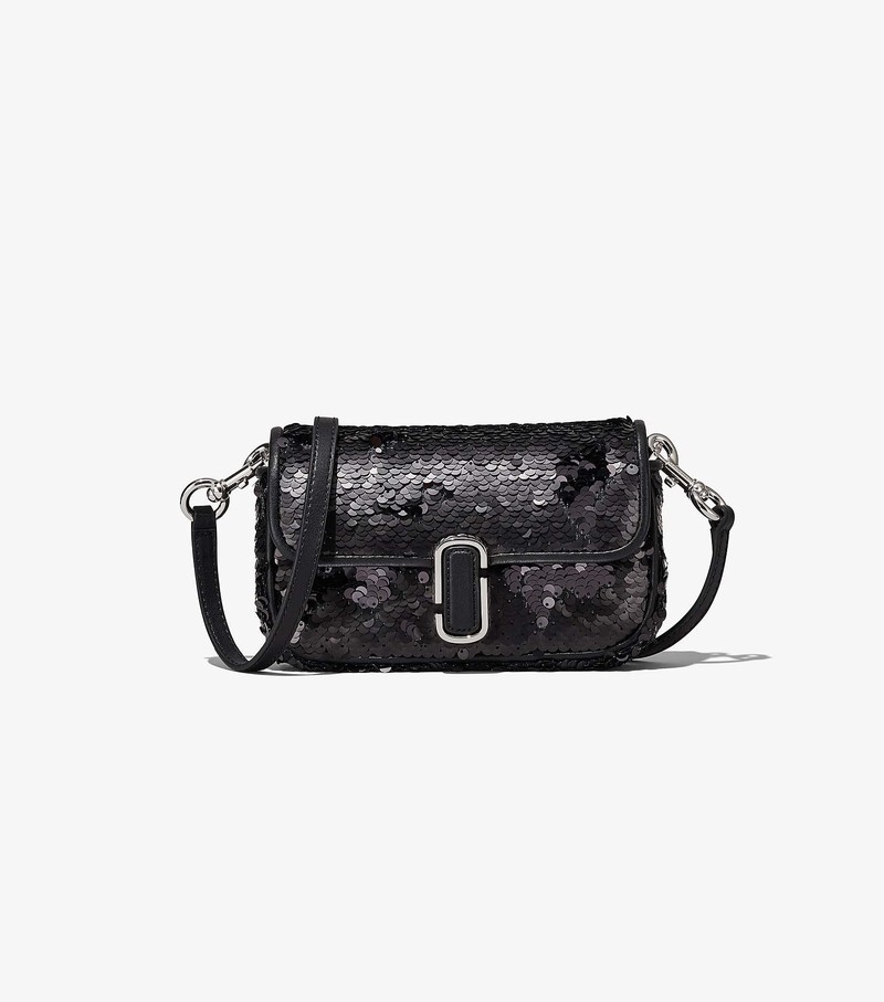 Women's Marc Jacobs Sequin J Marc Mini Bags Black | MQSYJ-7340