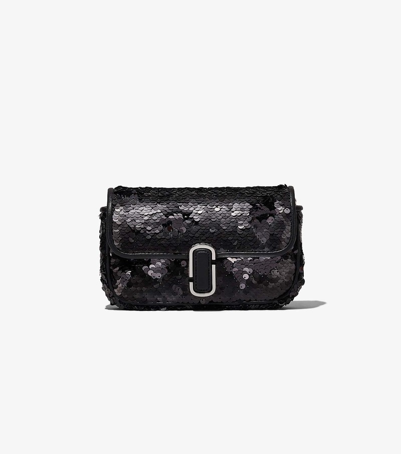 Women's Marc Jacobs Sequin J Marc Mini Bags Black | MQSYJ-7340