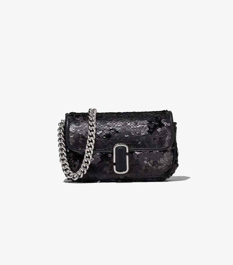 Women\'s Marc Jacobs Sequin J Marc Mini Bags Black | MQSYJ-7340