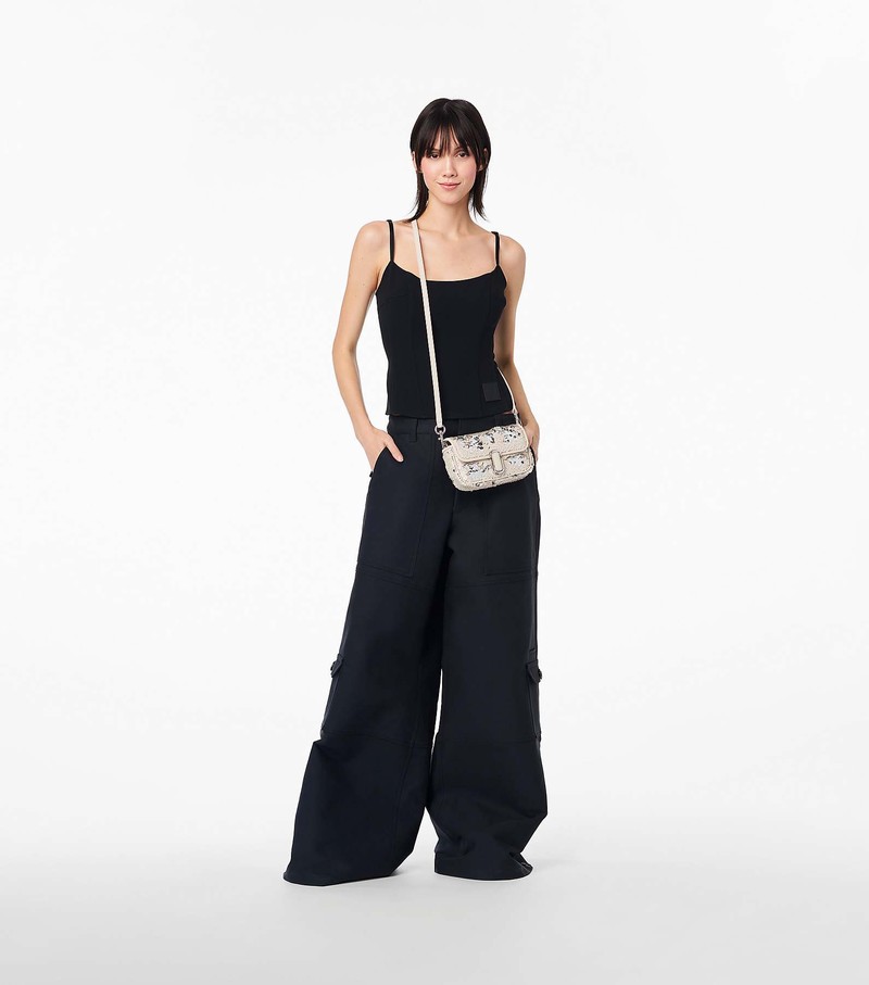 Women's Marc Jacobs Sequin J Marc Mini Crossbody Bags White | QMBZE-3598