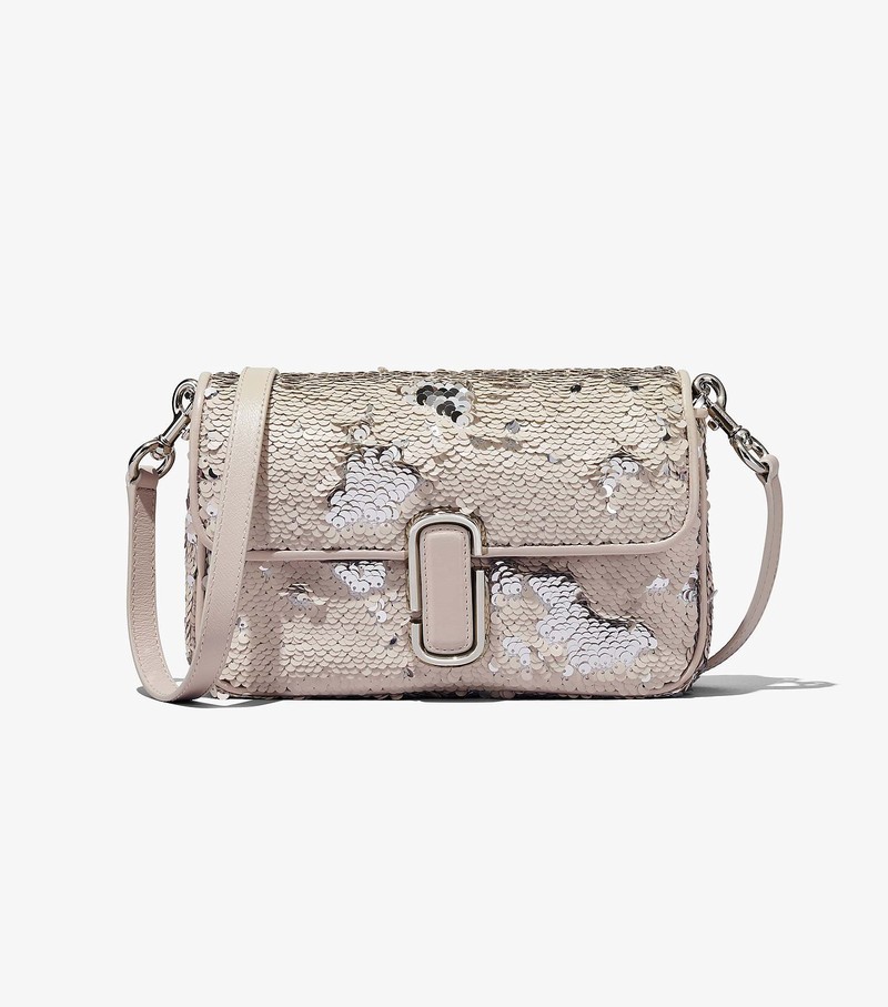 Women's Marc Jacobs Sequin J Marc Shoulder Bags Cream / Silver | PWXME-5234