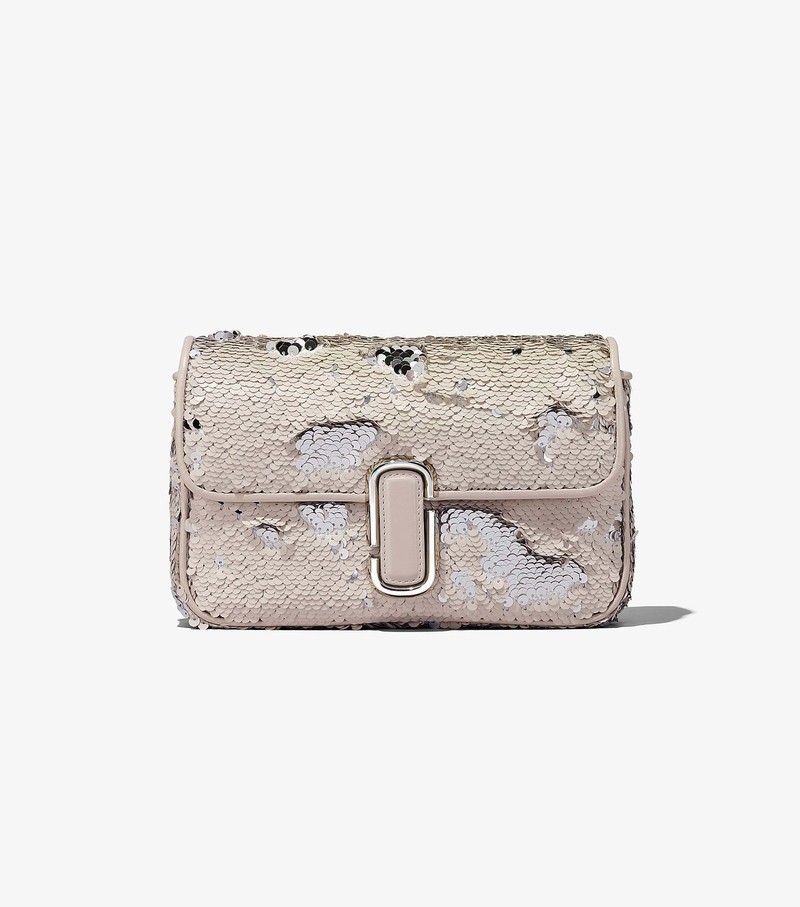 Women's Marc Jacobs Sequin J Marc Shoulder Bags Cream / Silver | PWXME-5234