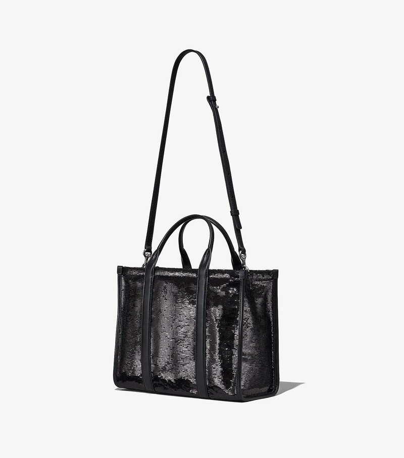 Women's Marc Jacobs Sequin Medium Tote Bags Black | BVMDQ-8293