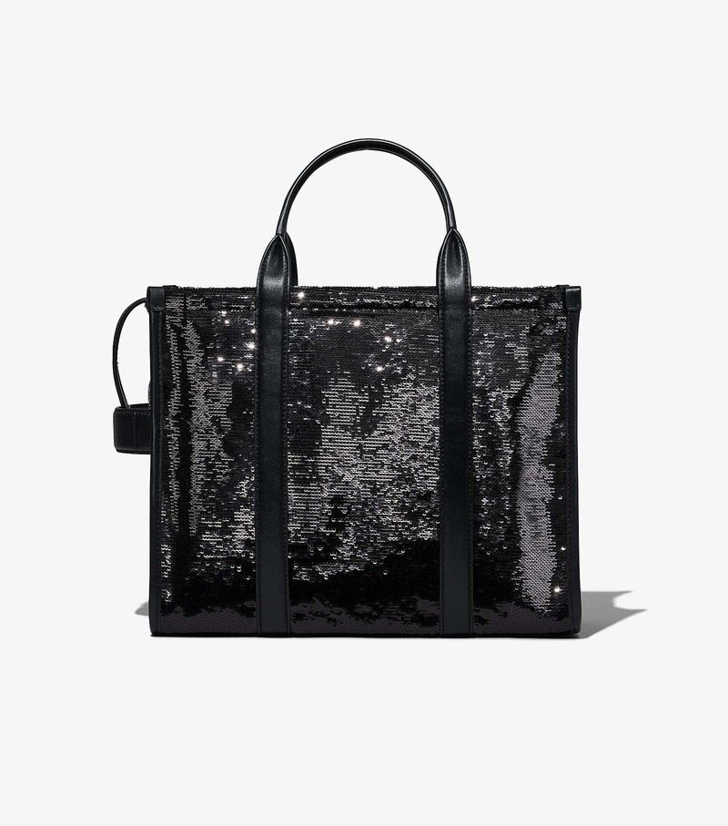 Women's Marc Jacobs Sequin Medium Tote Bags Black | BVMDQ-8293