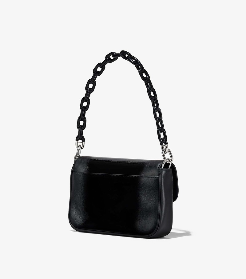 Women's Marc Jacobs Shadow Patent Leather J Marc Shoulder Bags Black | JAZDM-4168