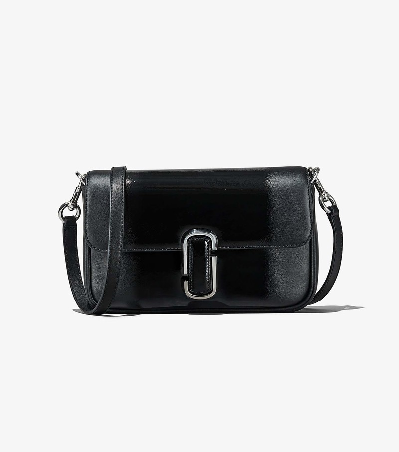 Women's Marc Jacobs Shadow Patent Leather J Marc Shoulder Bags Black | JAZDM-4168