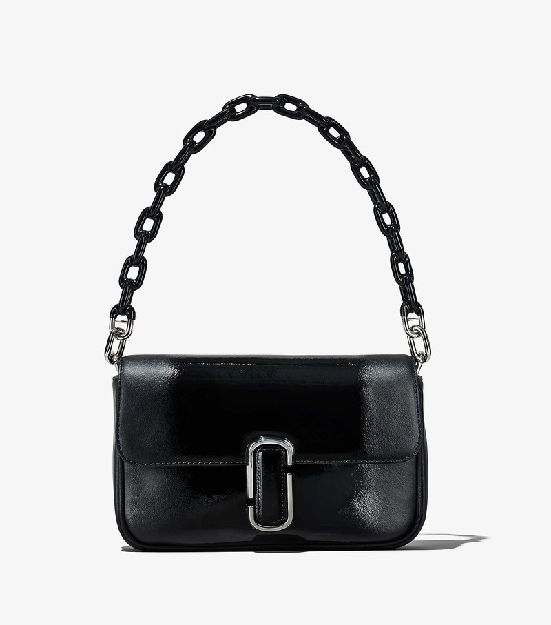 Women\'s Marc Jacobs Shadow Patent Leather J Marc Shoulder Bags Black | JAZDM-4168