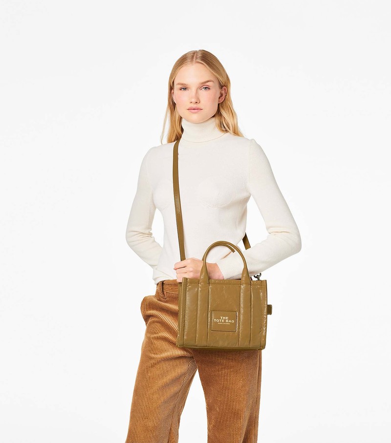 Women's Marc Jacobs Shiny Crinkle Mini Crossbody Bags Brown | VYMDQ-3159