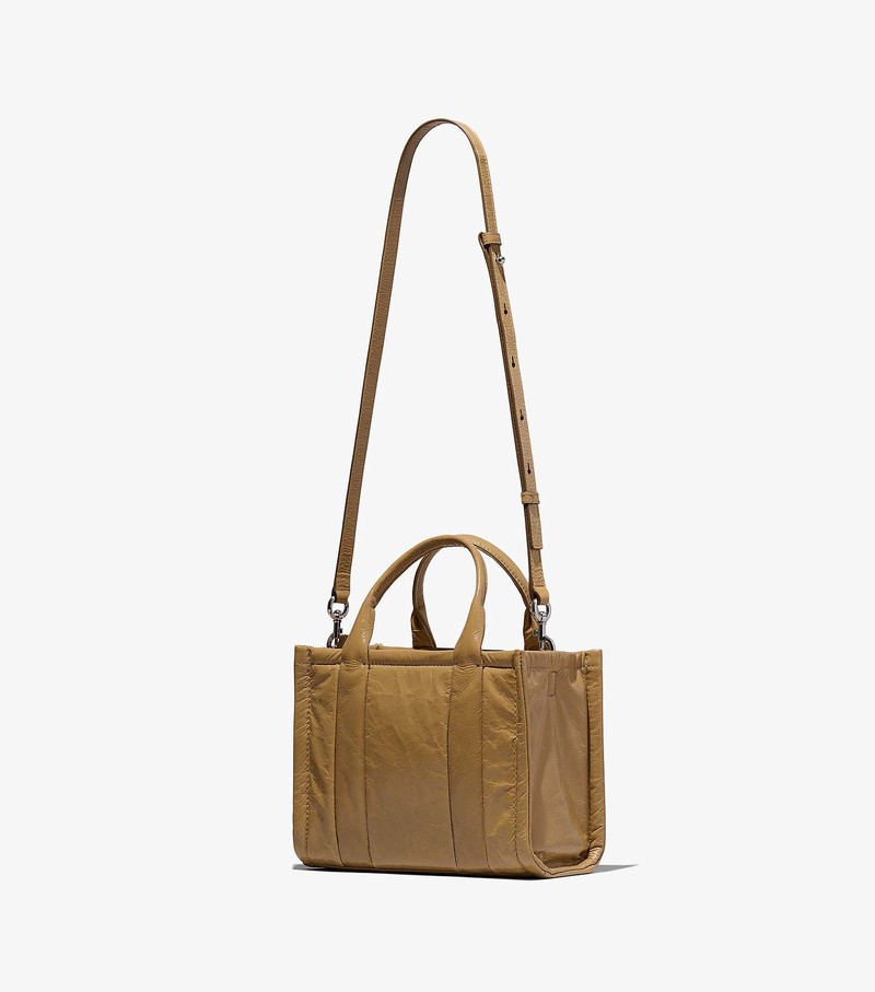 Women's Marc Jacobs Shiny Crinkle Mini Tote Bags Brown | CZDTJ-9108