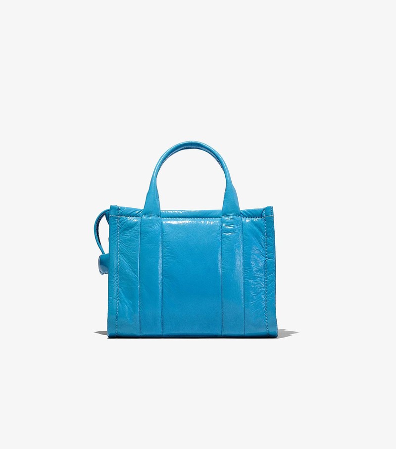 Women's Marc Jacobs Shiny Crinkle Mini Tote Bags Blue | IYUNC-1236