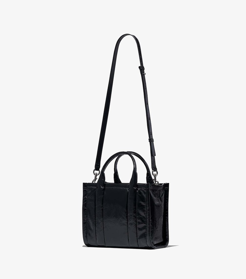 Women's Marc Jacobs Shiny Crinkle Mini Tote Bags Black | LCFZA-9804