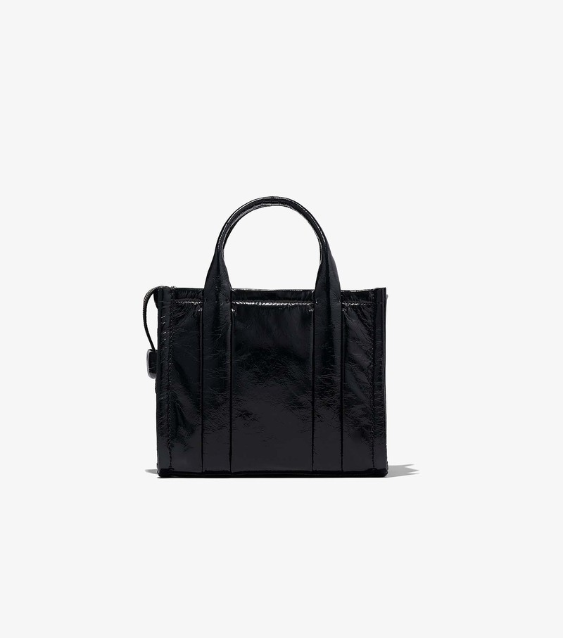 Women's Marc Jacobs Shiny Crinkle Mini Tote Bags Black | LCFZA-9804