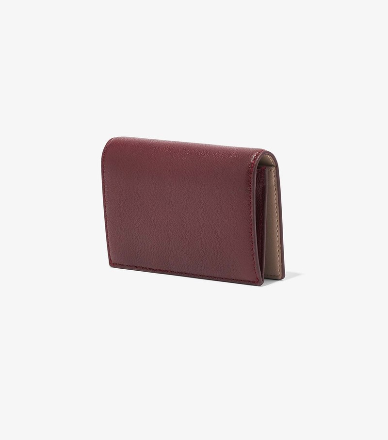 Women's Marc Jacobs Slim 84 Bifold Small Wallets Burgundy | FPLHA-7035