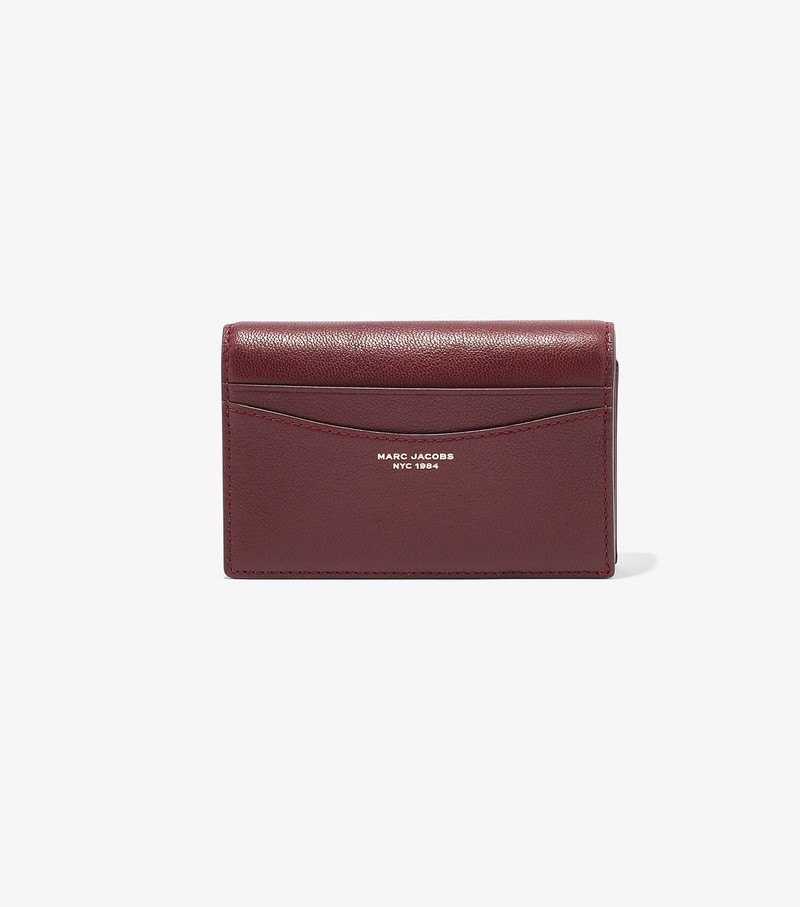 Women\'s Marc Jacobs Slim 84 Bifold Small Wallets Burgundy | FPLHA-7035