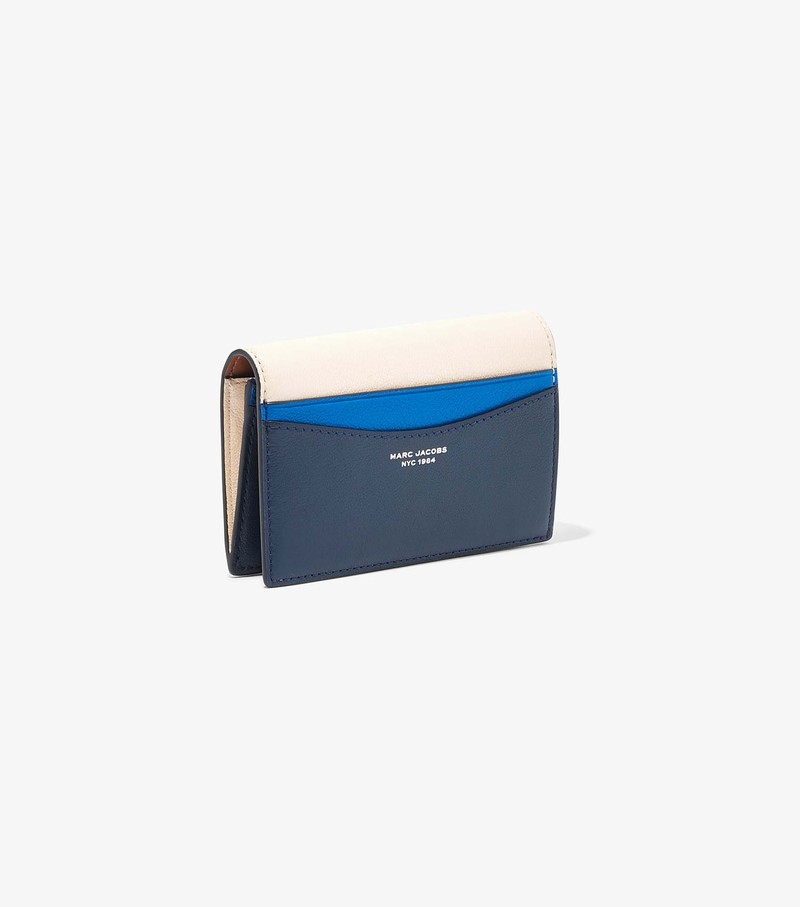 Women's Marc Jacobs Slim 84 Colorblock Bifold Small Wallets Blue | CQWRE-5647