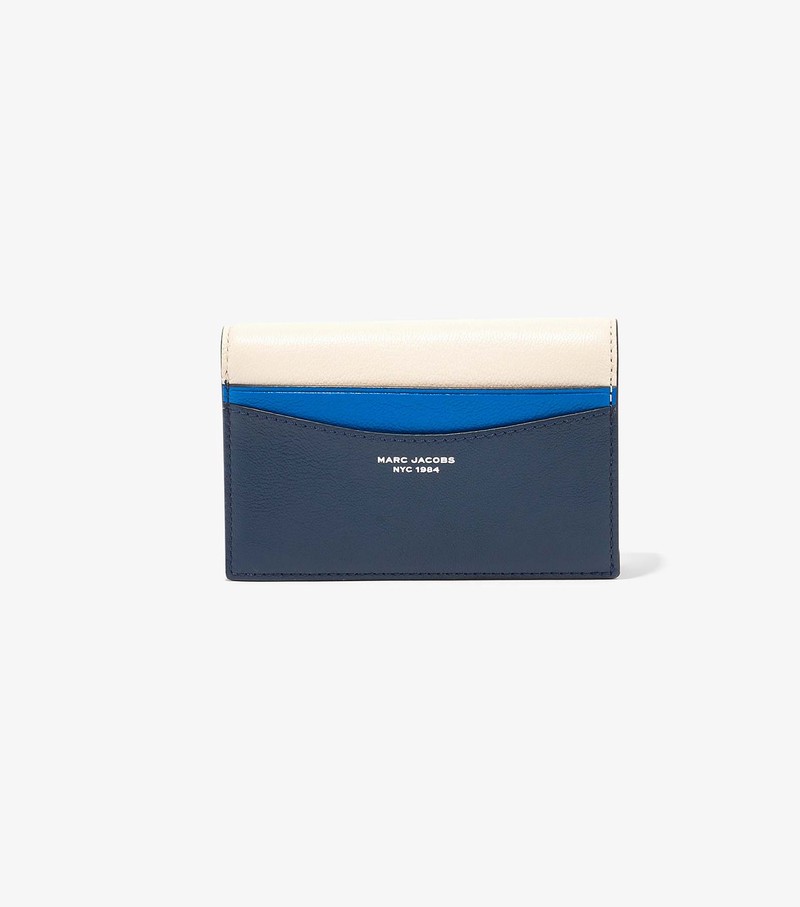 Women\'s Marc Jacobs Slim 84 Colorblock Bifold Small Wallets Blue | CQWRE-5647