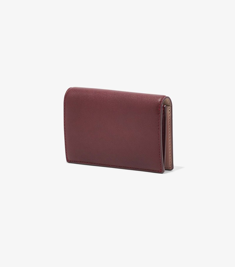 Women's Marc Jacobs Slim 84 Colorblock Bifold Small Wallets Red | WDLNB-7901