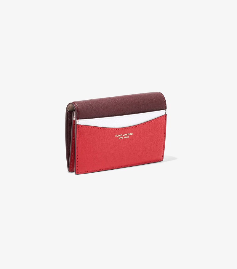 Women's Marc Jacobs Slim 84 Colorblock Bifold Small Wallets Red | WDLNB-7901