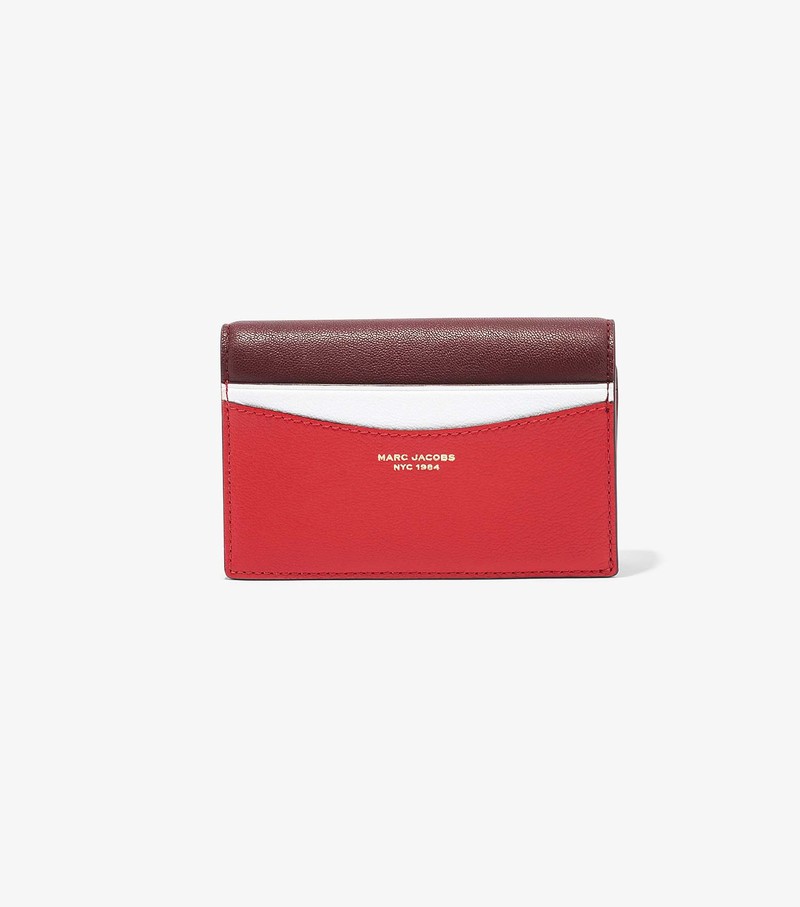 Women\'s Marc Jacobs Slim 84 Colorblock Bifold Small Wallets Red | WDLNB-7901