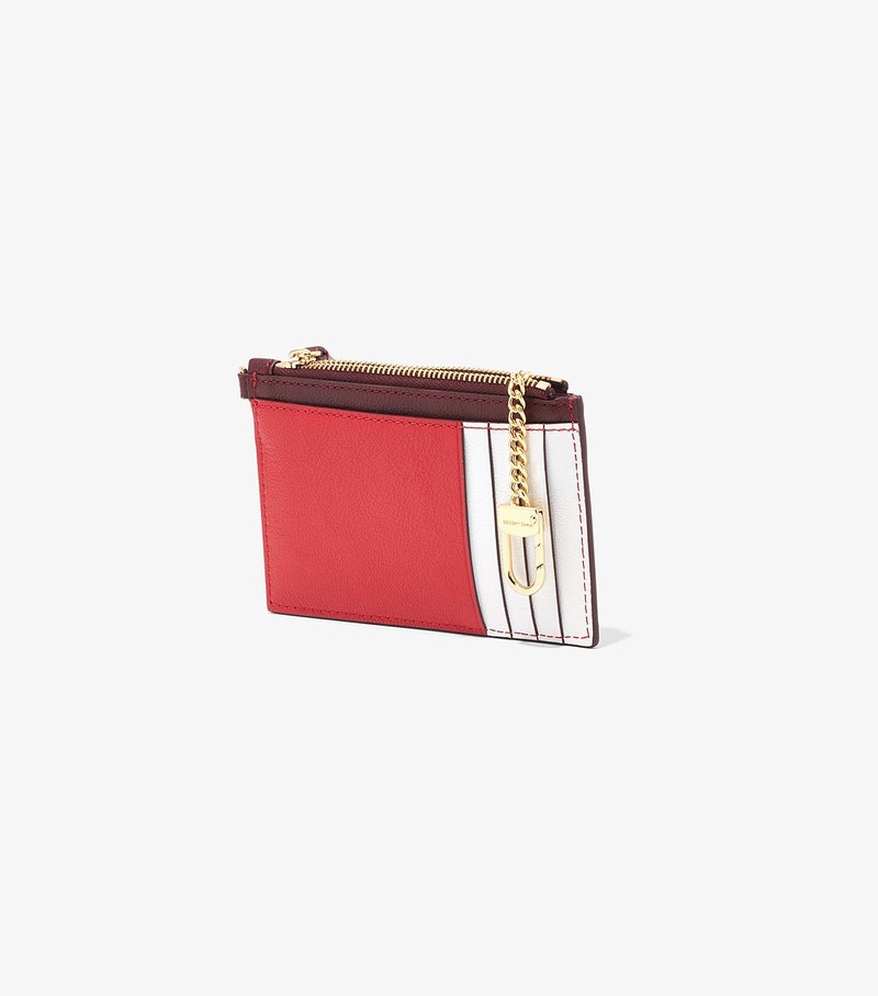 Women's Marc Jacobs Slim 84 Colorblock Top Zip Wristlet Small Wallets Red | RAGVY-0147