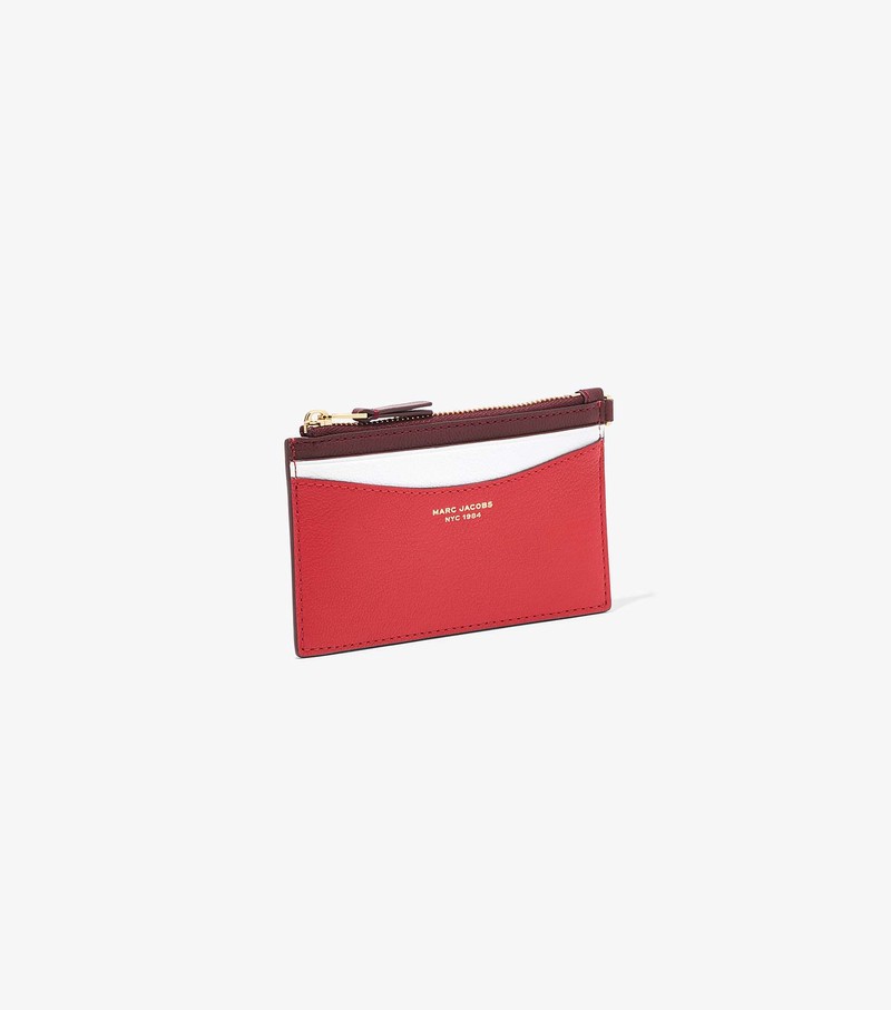 Women's Marc Jacobs Slim 84 Colorblock Top Zip Wristlet Small Wallets Red | RAGVY-0147