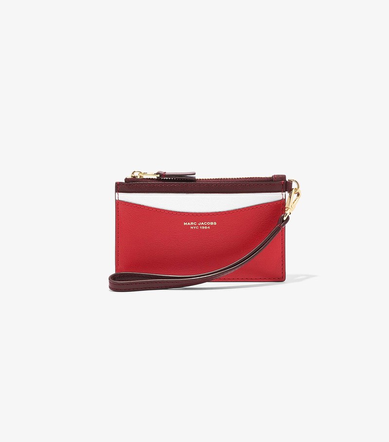 Women\'s Marc Jacobs Slim 84 Colorblock Top Zip Wristlet Small Wallets Red | RAGVY-0147