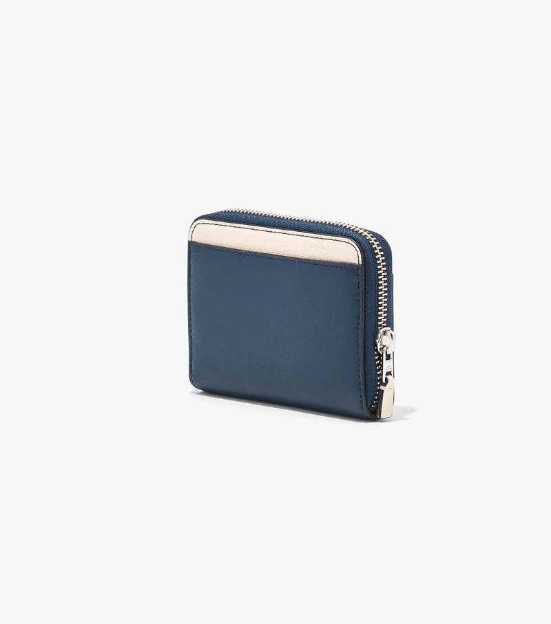 Women's Marc Jacobs Slim 84 Colorblock Zip Around Small Wallets Blue | LBNJG-9873