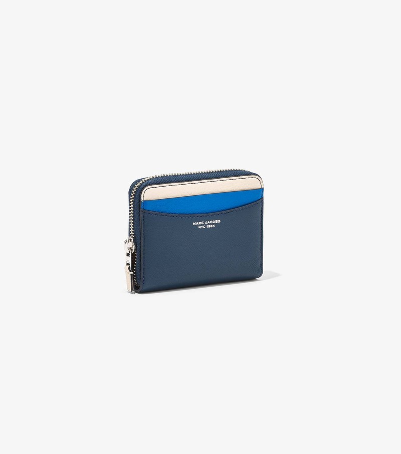 Women's Marc Jacobs Slim 84 Colorblock Zip Around Small Wallets Blue | LBNJG-9873