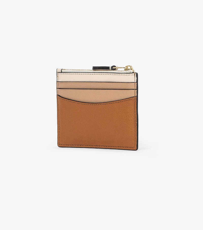 Women's Marc Jacobs Slim 84 Colorblock Zip Card Case Brown | NOGXB-2365