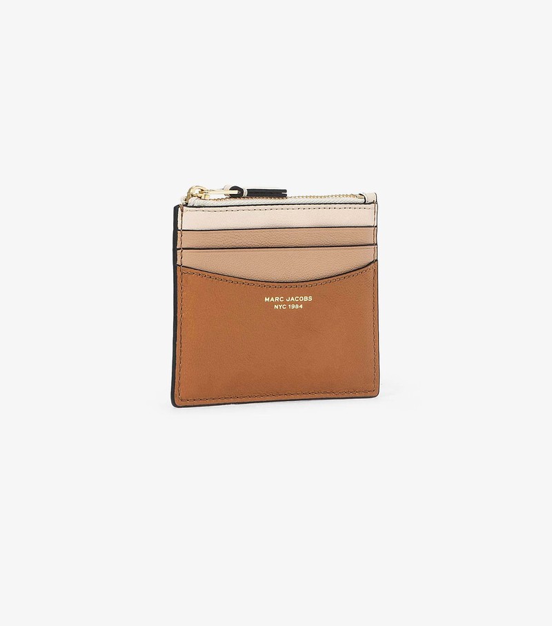 Women's Marc Jacobs Slim 84 Colorblock Zip Card Case Brown | NOGXB-2365