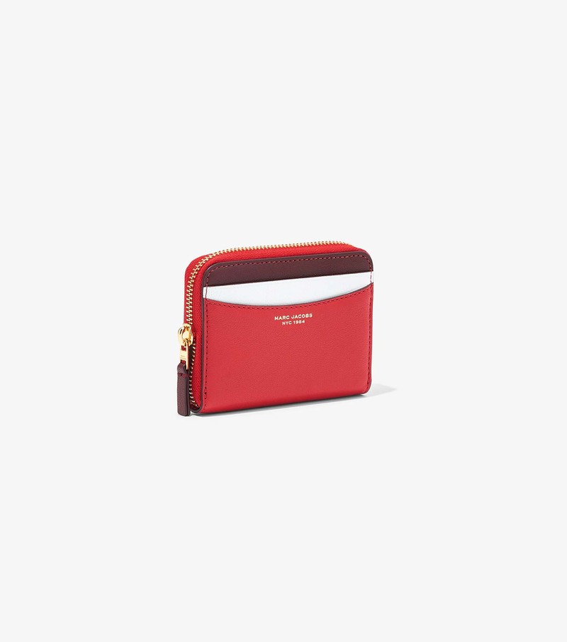 Women's Marc Jacobs Slim 84 Colorblock Zip Around Small Wallets Red | VXSGE-8165