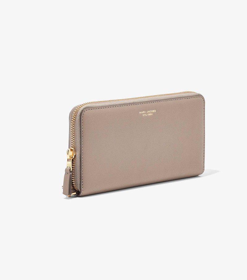 Women's Marc Jacobs Slim 84 Continental Wristlet Large Wallets Beige | DOXGW-7832