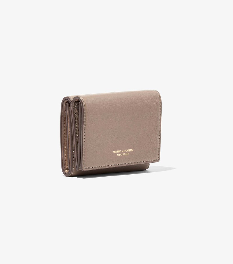 Women's Marc Jacobs Slim 84 Medium Trifold Small Wallets Beige | ROJAG-9642