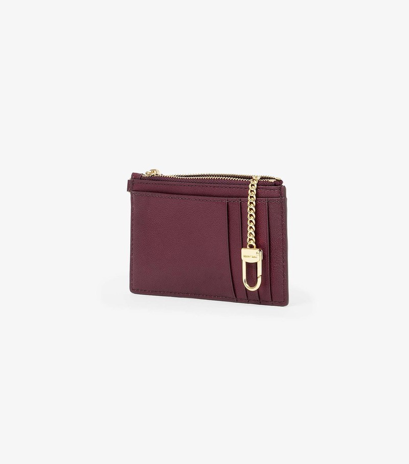 Women's Marc Jacobs Slim 84 Top Zip Wristlet Small Wallets Burgundy | IBDZL-4270