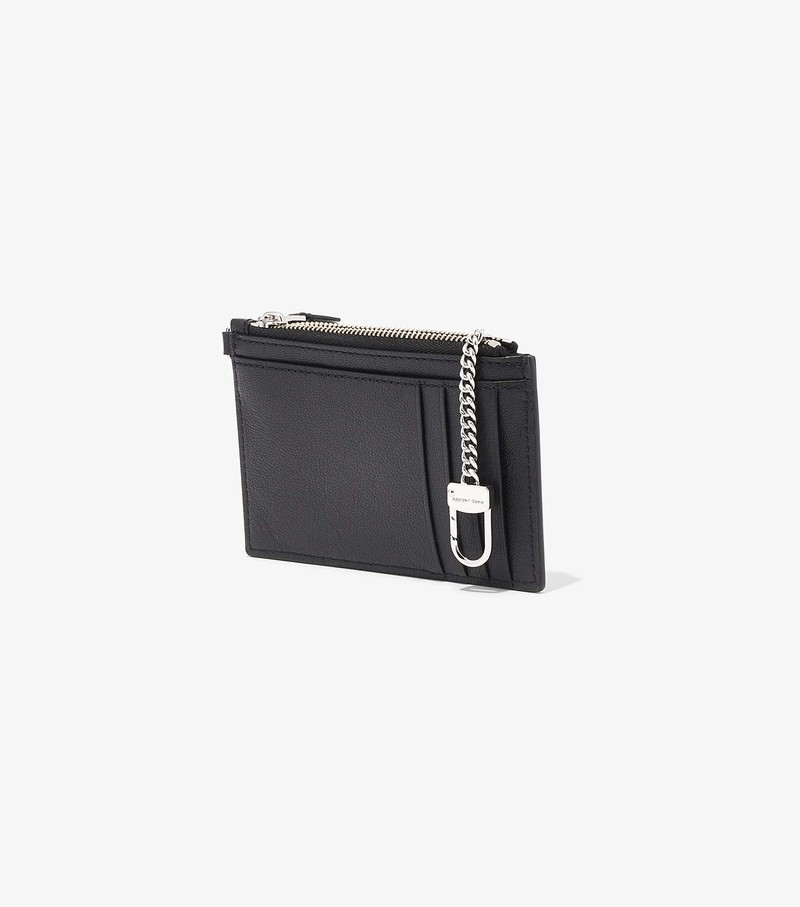 Women's Marc Jacobs Slim 84 Top Zip Wristlet Small Wallets Black | JWFAL-9021