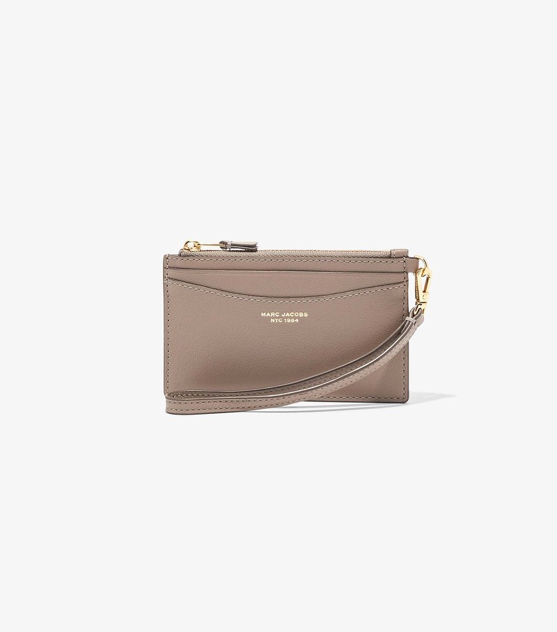 Women\'s Marc Jacobs Slim 84 Top Zip Wristlet Small Wallets Beige | RFYMT-2347