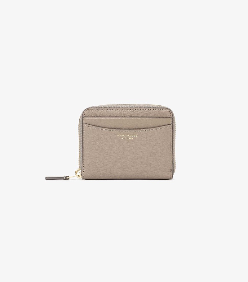 Women\'s Marc Jacobs Slim 84 Zip Around Small Wallets Beige | BNFLC-5321