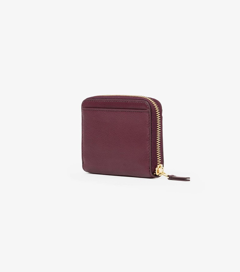 Women's Marc Jacobs Slim 84 Zip Around Small Wallets Burgundy | QERYP-3425