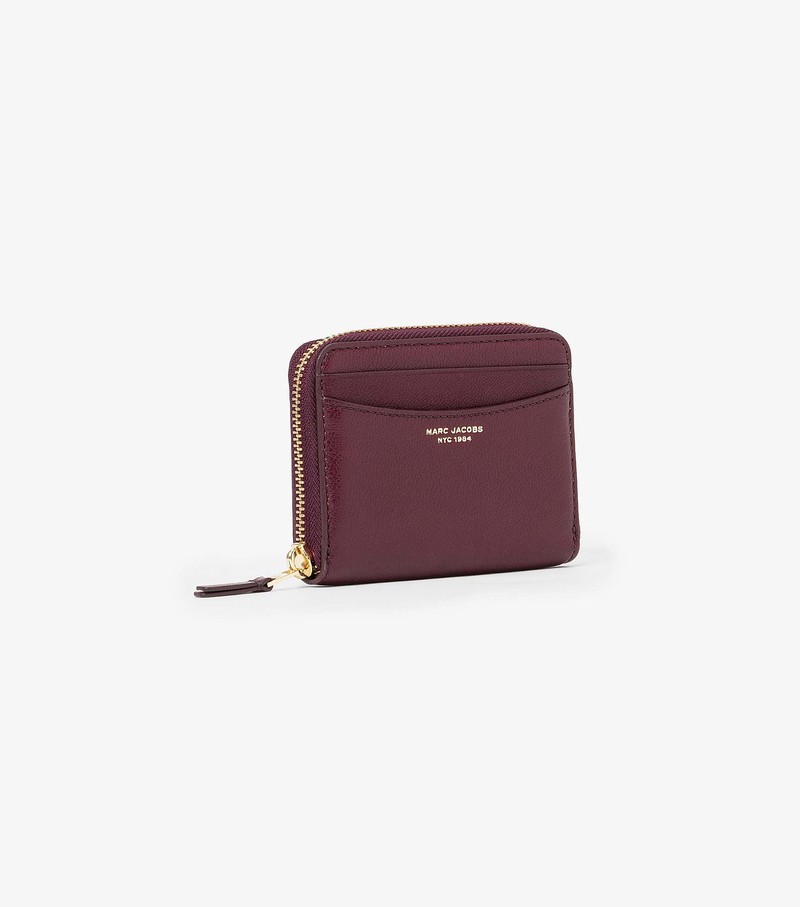 Women's Marc Jacobs Slim 84 Zip Around Small Wallets Burgundy | QERYP-3425