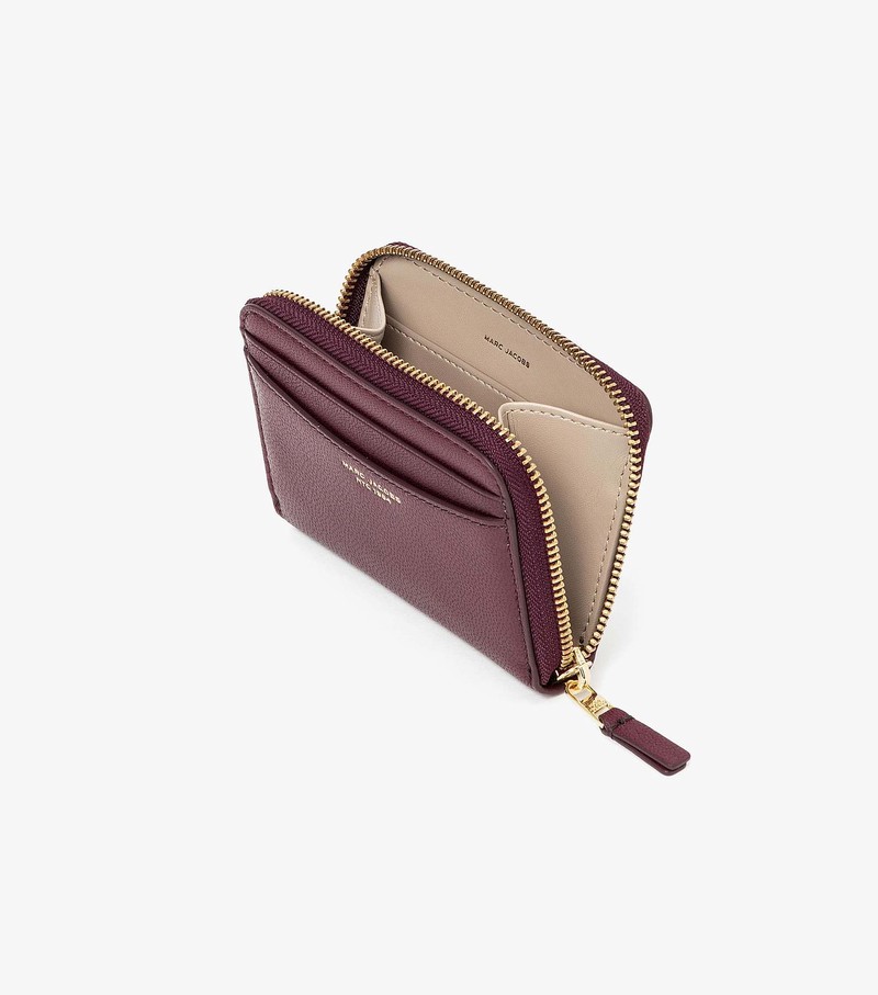 Women's Marc Jacobs Slim 84 Zip Around Small Wallets Burgundy | QERYP-3425