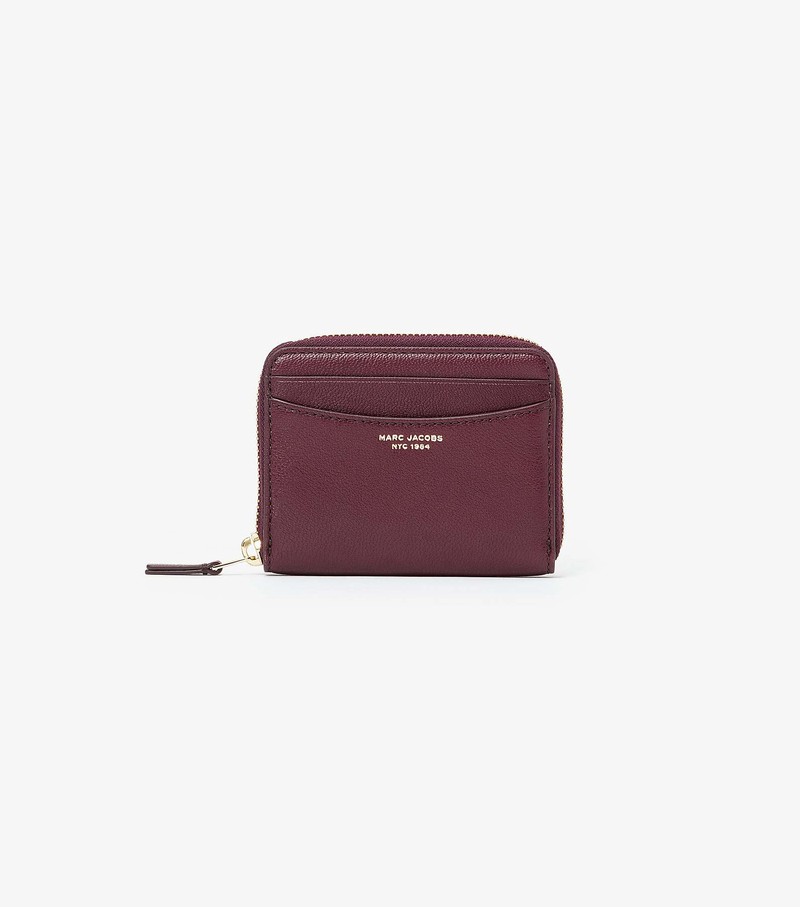 Women\'s Marc Jacobs Slim 84 Zip Around Small Wallets Burgundy | QERYP-3425