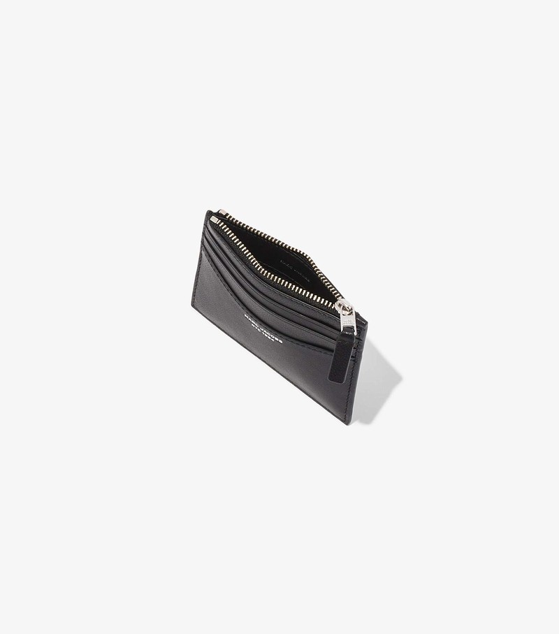 Women's Marc Jacobs Slim 84 Zip Card Case Black | ANXDY-8295