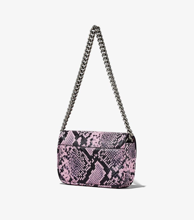 Women's Marc Jacobs Snake-Embossed J Marc Mini Shoulder Bags Purple / Black | BNLDI-2614