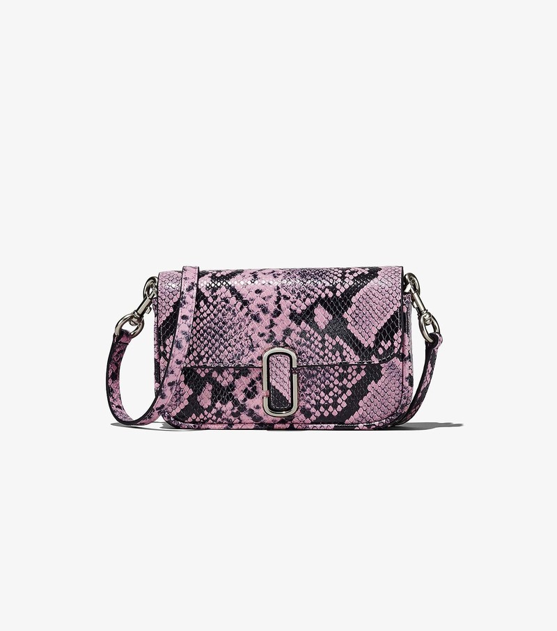 Women's Marc Jacobs Snake-Embossed J Marc Mini Shoulder Bags Purple / Black | BNLDI-2614