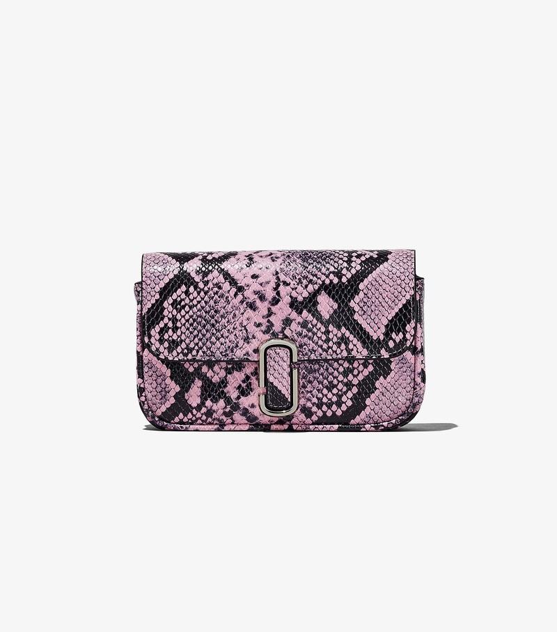 Women's Marc Jacobs Snake-Embossed J Marc Mini Shoulder Bags Purple / Black | BNLDI-2614