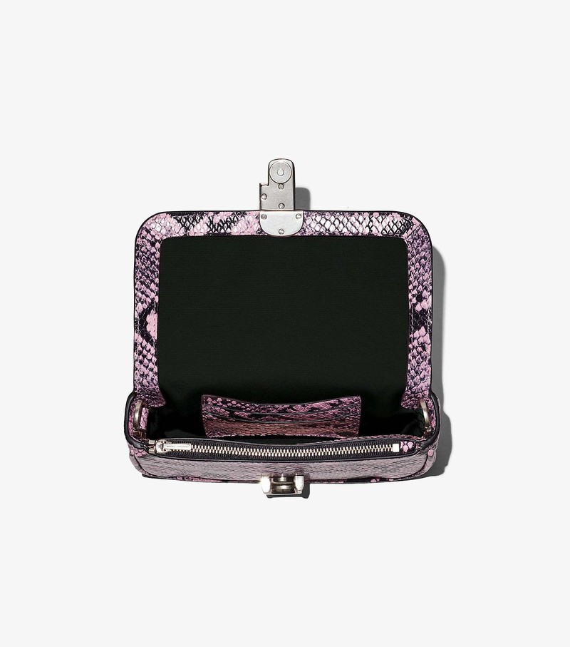 Women's Marc Jacobs Snake-Embossed J Marc Mini Shoulder Bags Purple / Black | BNLDI-2614