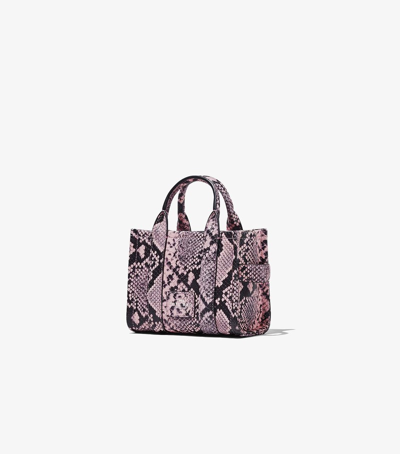 Women's Marc Jacobs Snake-Embossed Micro Tote Bags Purple / Black | CEUWT-7394